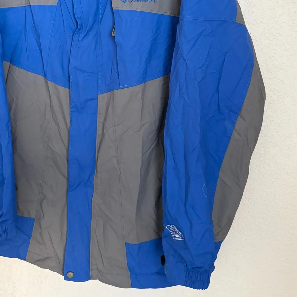 Columbia Men’s XL Waterproof Rain Jacket Blue Gray Outdoor Shell - Picture 4 of 16